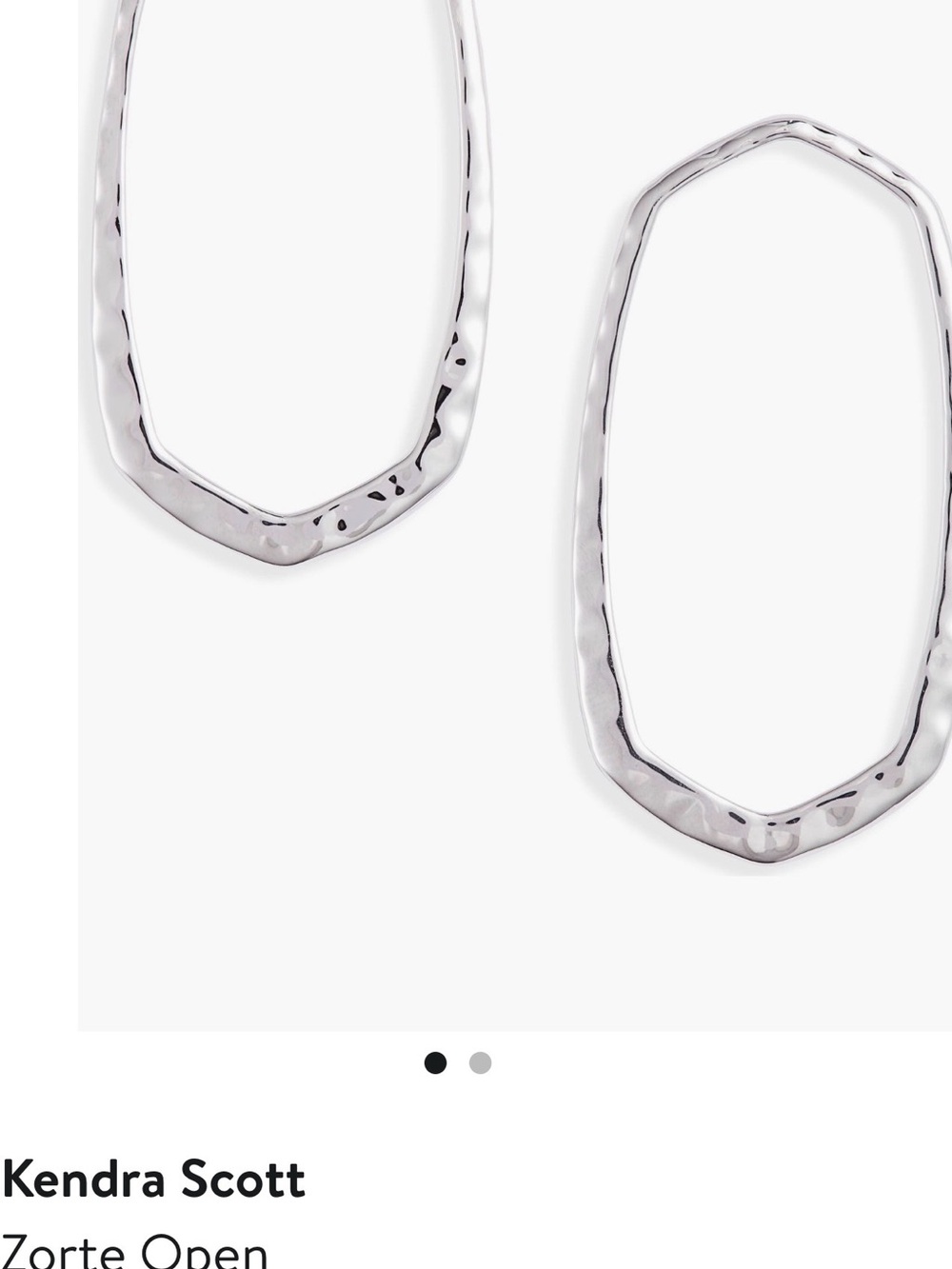 Kendra Scott Zorte Hammered Open Hoop Earrings in Silver